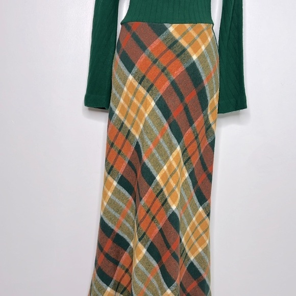 Vintage plaid and knit dress, vintage size 12 fits a small - Picture 3 of 8